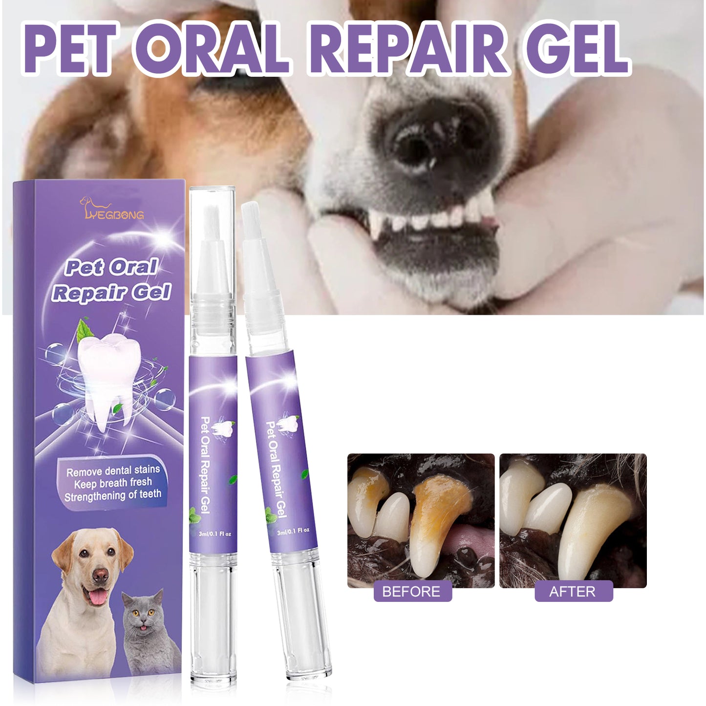 Pet Oral Repair Gel Care Cleaner - Paws & Whiskers