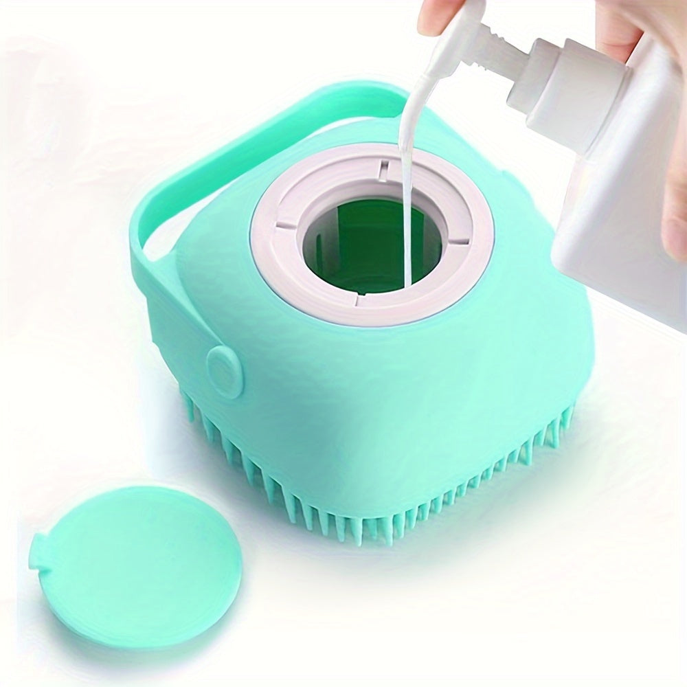 2-in-1 Pet Bath Brush with Dispenser Soap