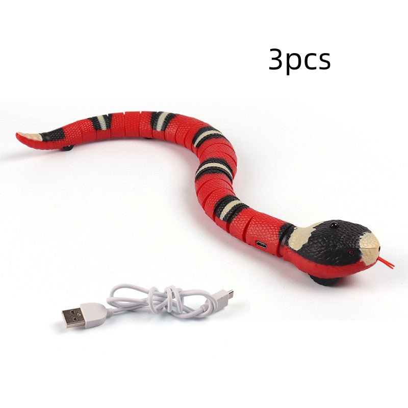 Smart Sensing Interactive Cat Toys Automatic Eletronic Snake Cat Teasering Play USB Rechargeable Kitten Toys For Cats Dogs Pet - Paws & Whiskers
