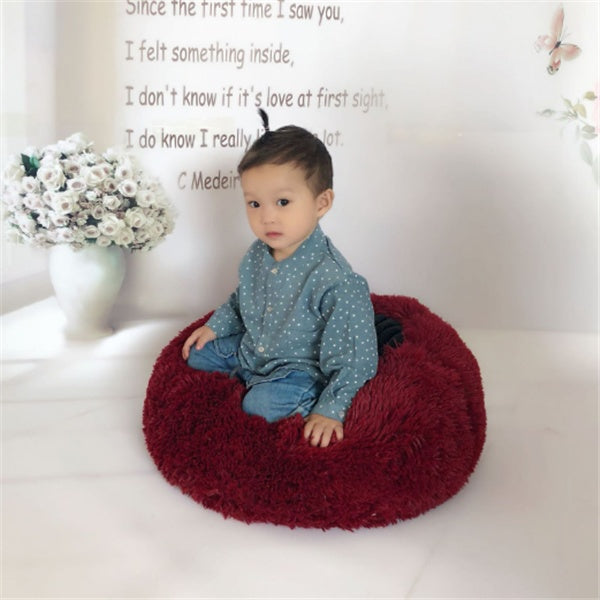 Ultra-Soft Cat Mattress – Fuzzy Round Winter Nest