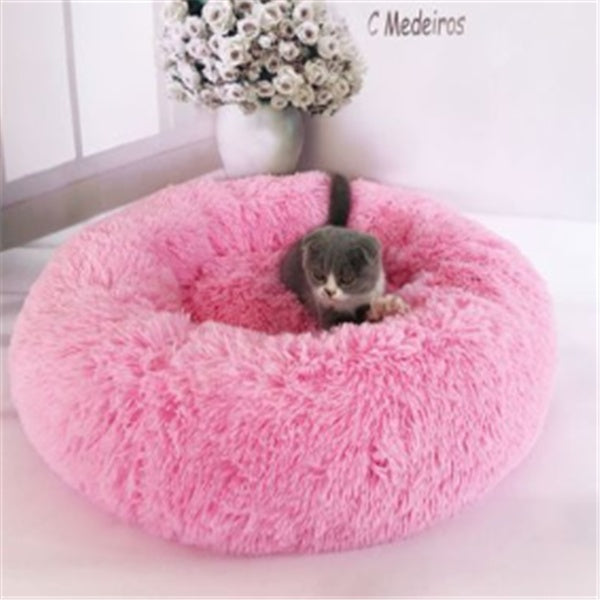 Ultra-Soft Cat Mattress – Fuzzy Round Winter Nest