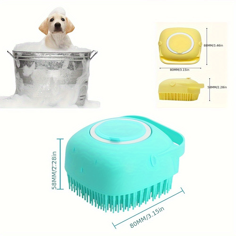 2-in-1 Pet Bath Brush with Dispenser Soap