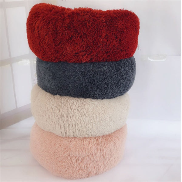 Ultra-Soft Cat Mattress – Fuzzy Round Winter Nest