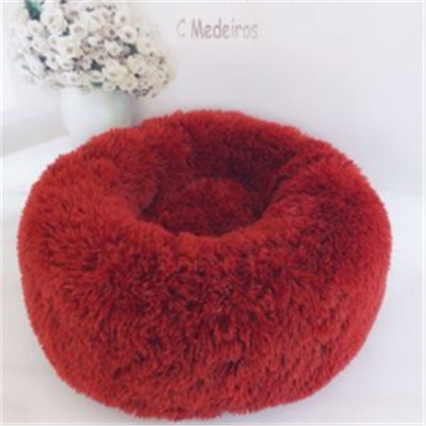 Ultra-Soft Cat Mattress – Fuzzy Round Winter Nest