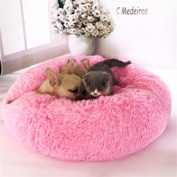 Ultra-Soft Cat Mattress – Fuzzy Round Winter Nest