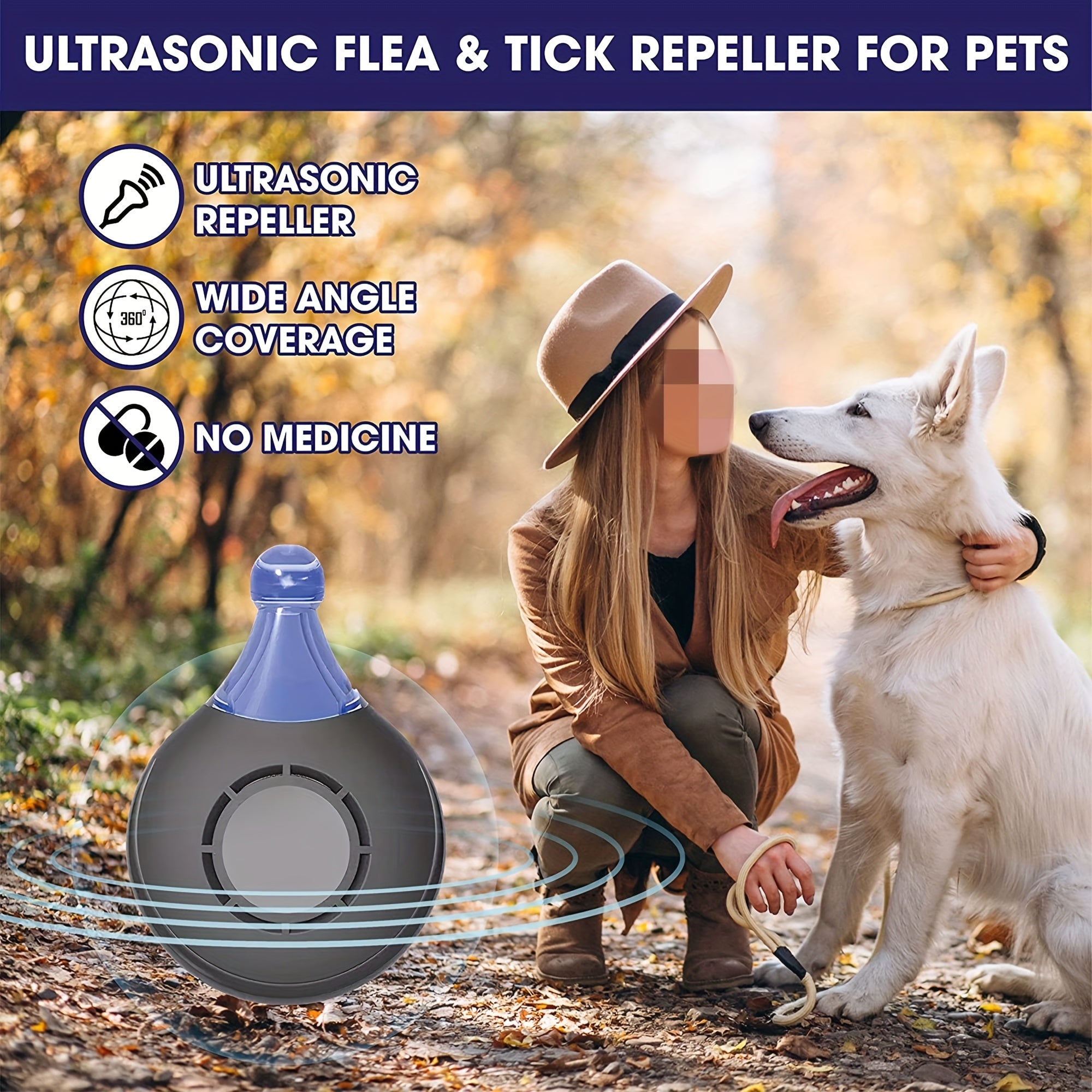 Ultrasonic Flea & Tick Repeller – Safe, Chemical-Free Protection for Pets