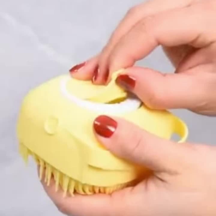 2-in-1 Pet Bath Brush with Dispenser Soap
