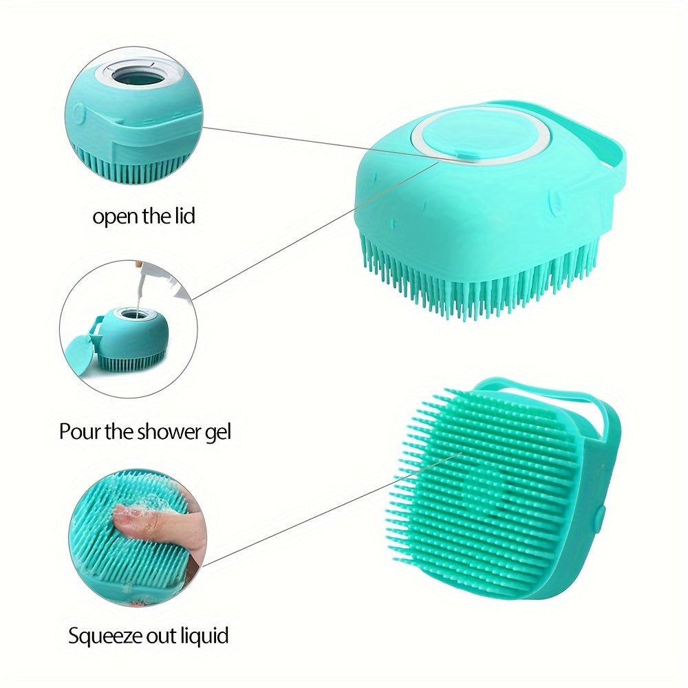 2-in-1 Pet Bath Brush with Dispenser Soap