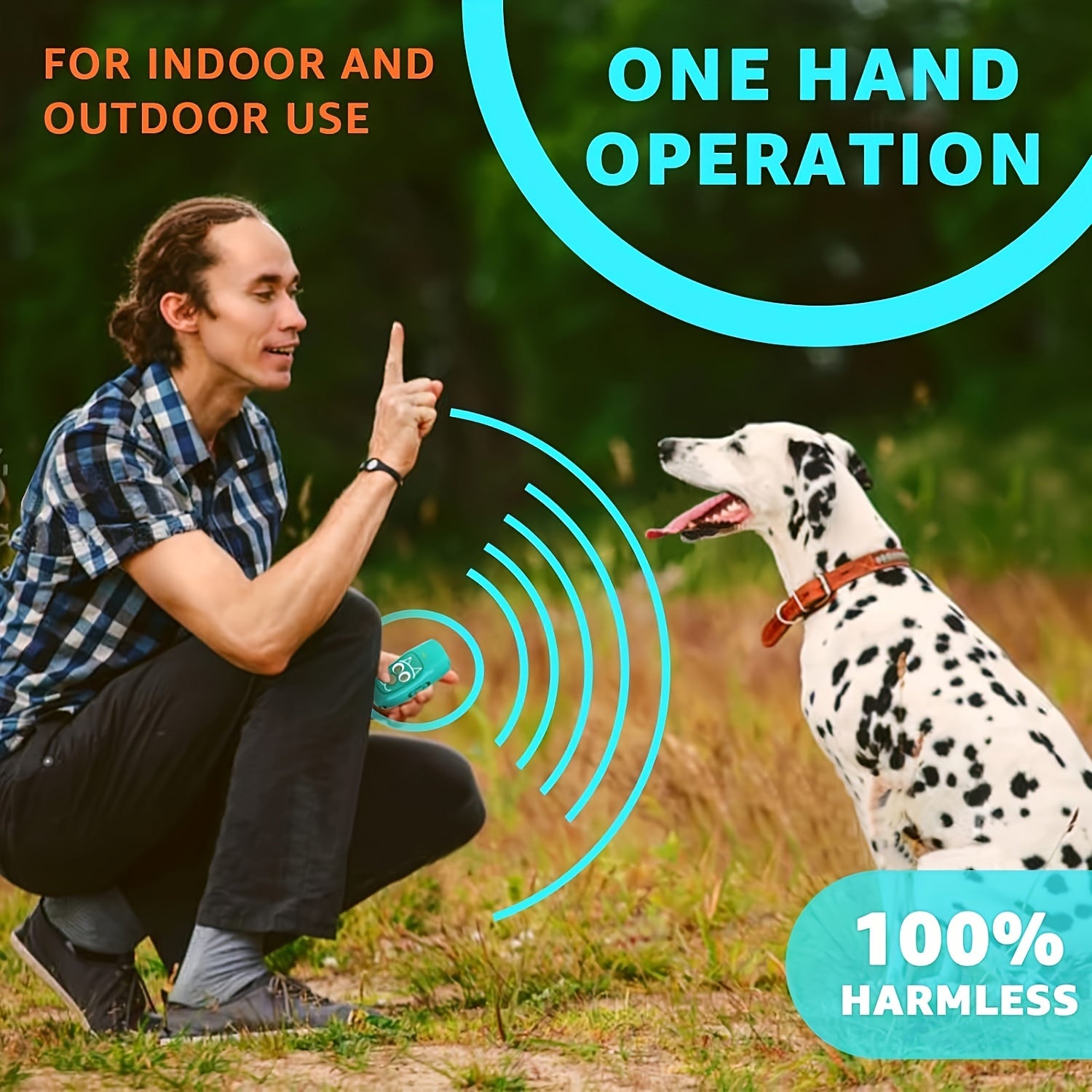 3-in-1 Ultrasonic Dog Deterrent – Train, Deter & Light